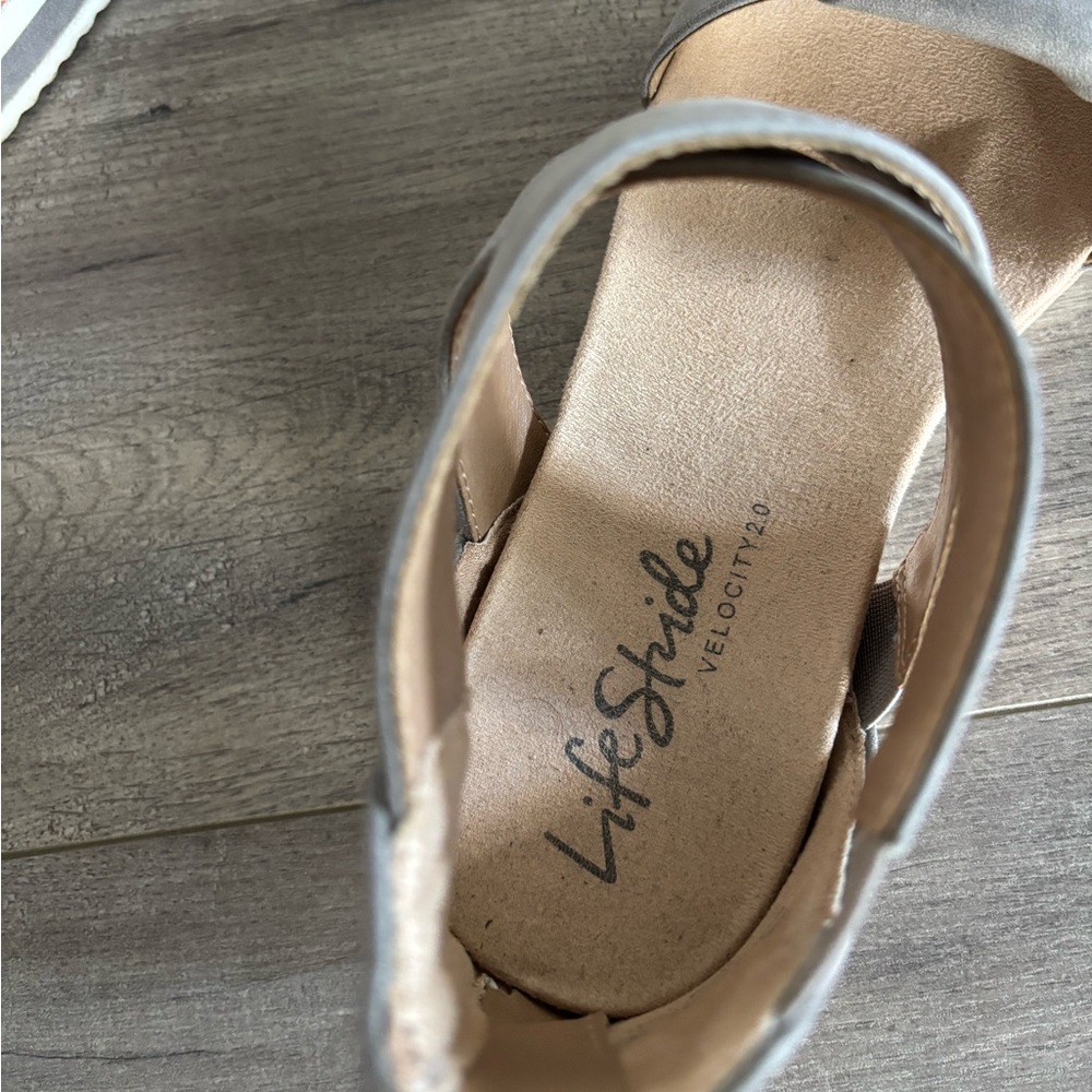 Women's Gray Lifestride Zip Up Sandals - Picture 4 of 7